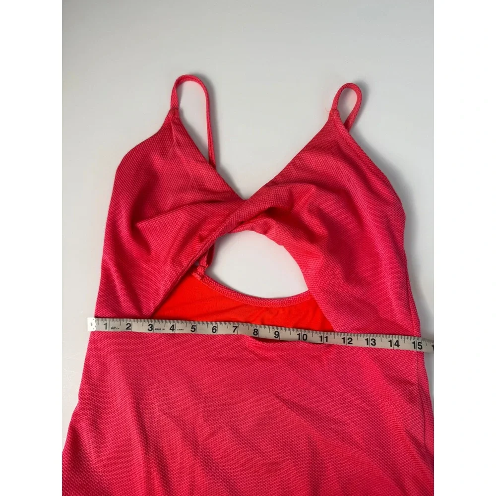 Aerie Pink Textured Cutout One Piece Swimsuit XL Long READ DESCRIPTION